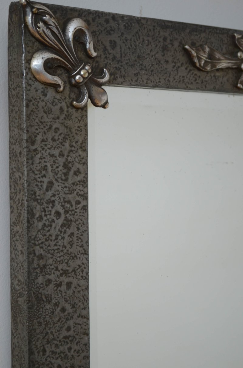 Arts And Crafts Hammered Metal Wall Mirror - Image 8