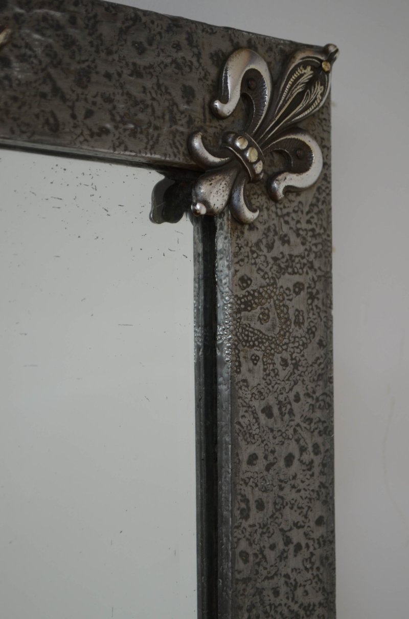 Arts And Crafts Hammered Metal Wall Mirror - Image 6