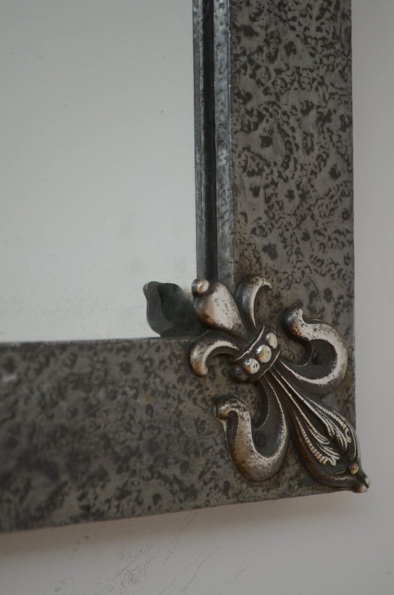 Arts And Crafts Hammered Metal Wall Mirror - Image 7