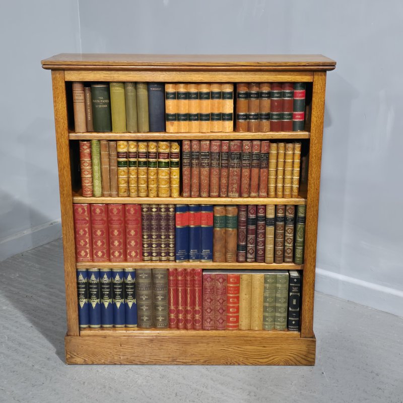 Golden Oak Open Adjustable Library Bookcase