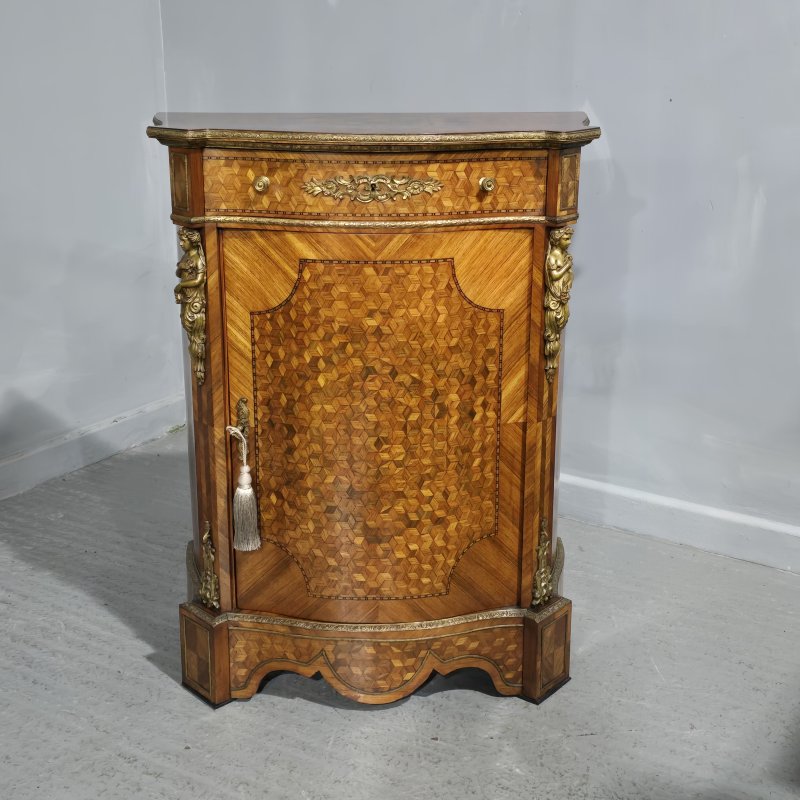 Outstanding French Serpentine Side Cabinet