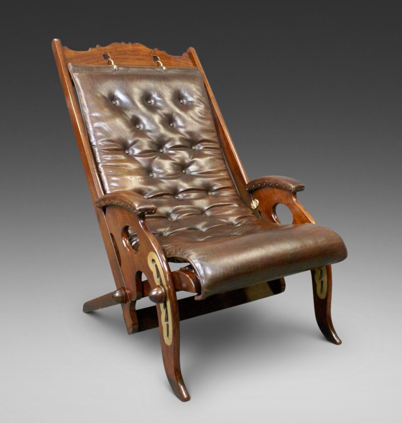 A mid 19th Century adjustable campaign chair