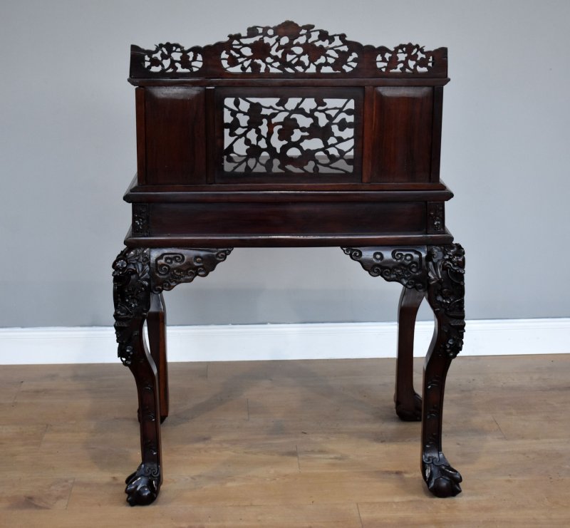 19th Century Chinese Padouk Wood Desk - Image 11