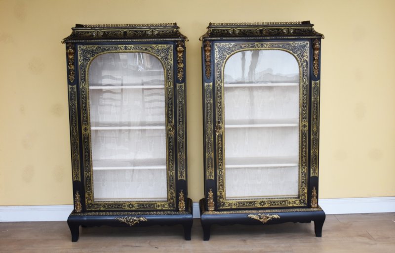 Pair Of 19th Century Ebonised Boulle Cabinets