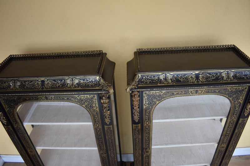 Pair Of 19th Century Ebonised Boulle Cabinets - Image 9