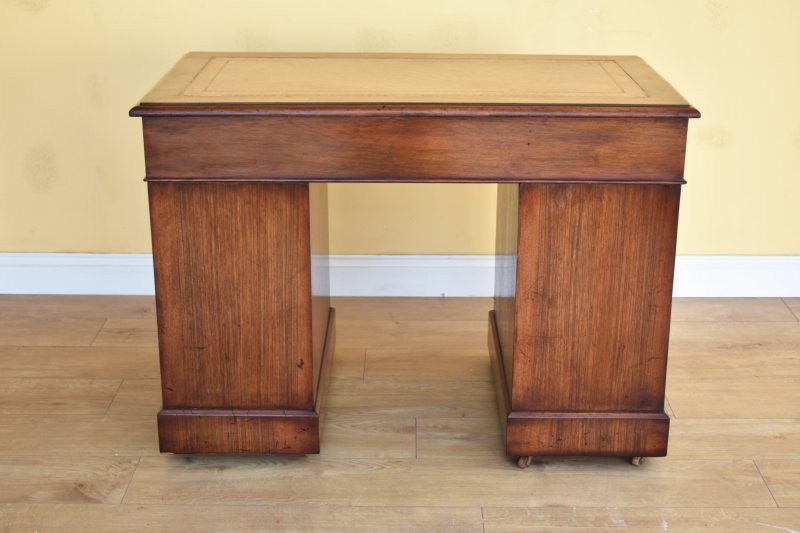 19th Century Victorian Burr Walnut Pedestal Desk - Image 8