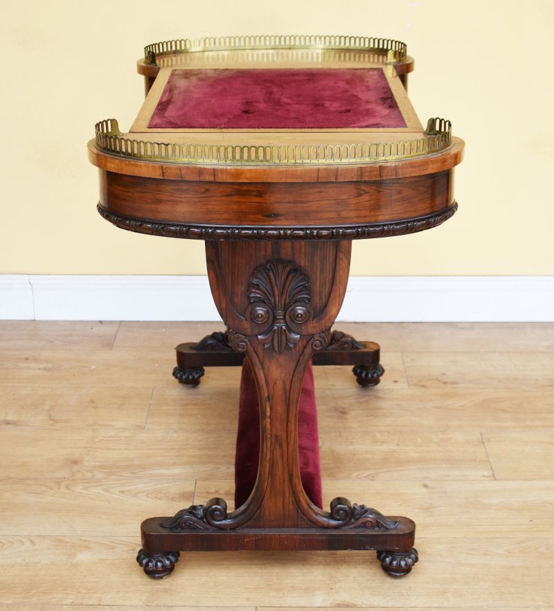 19th Century William IV Rosewood Writing Table - Image 9