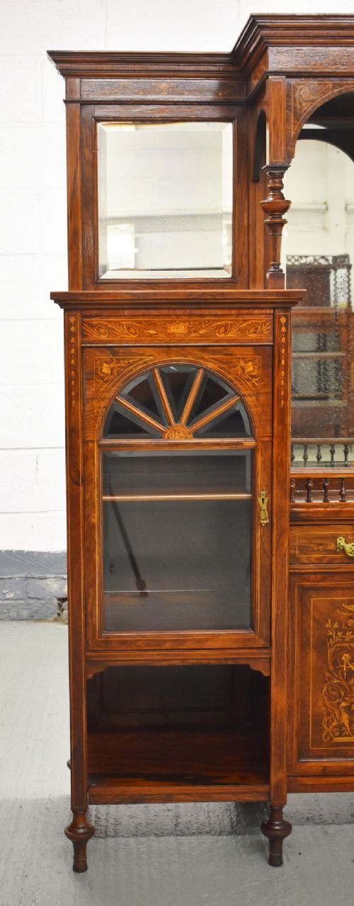 Victorian Rosewood And Marquetry Display Cabinet - Image 2
