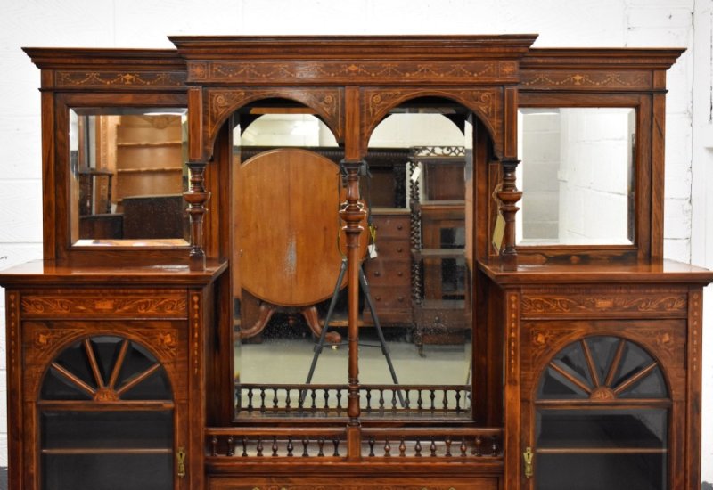 Victorian Rosewood And Marquetry Display Cabinet - Image 5