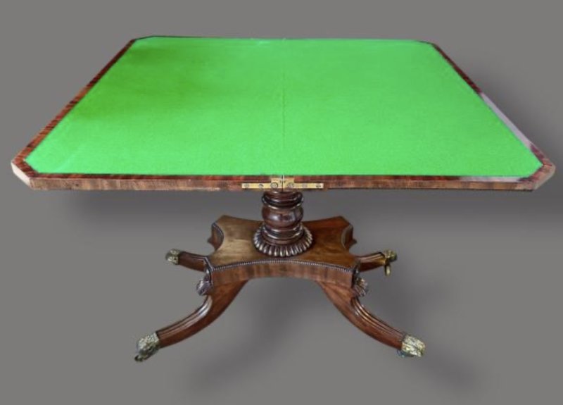 Regency Mahogany Card Table - Image 4