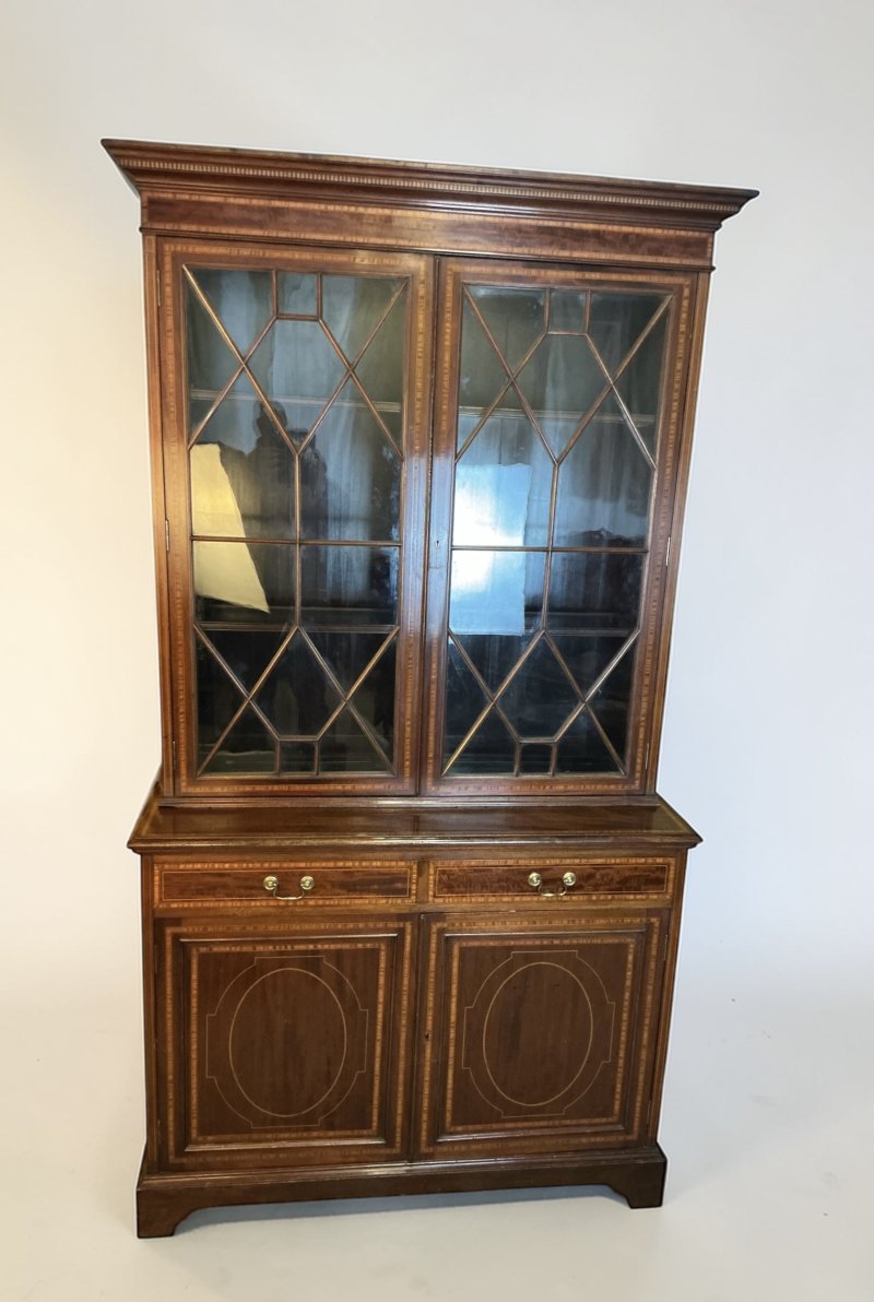 Edwardian Mahogany Inlaid Bookcase
