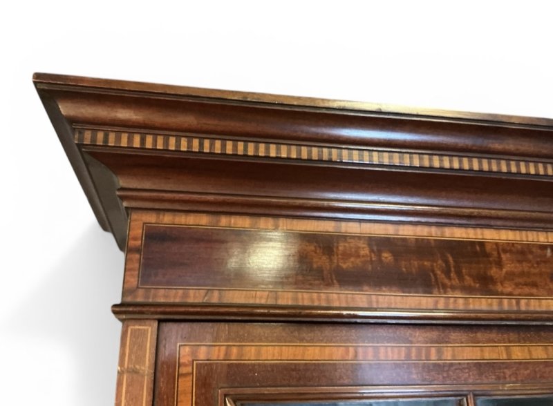 Edwardian Mahogany Inlaid Bookcase - Image 6