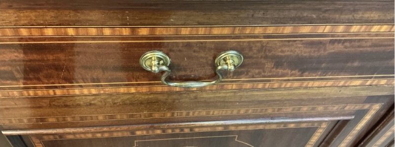Edwardian Mahogany Inlaid Bookcase - Image 9