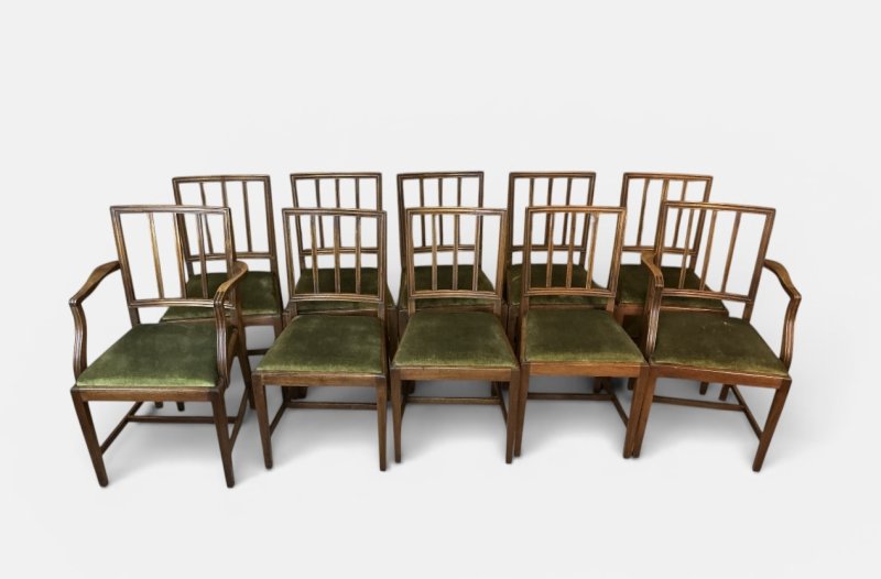 Set of Ten Georgian Style Dining Chairs