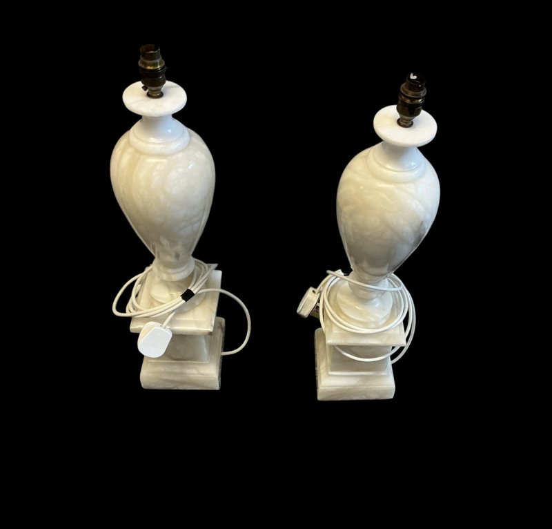 Pair of Alabaster Table Lamps