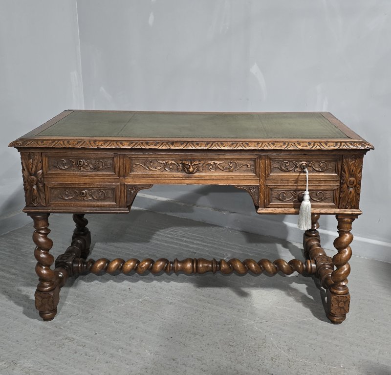 Super Carved Oak Desk