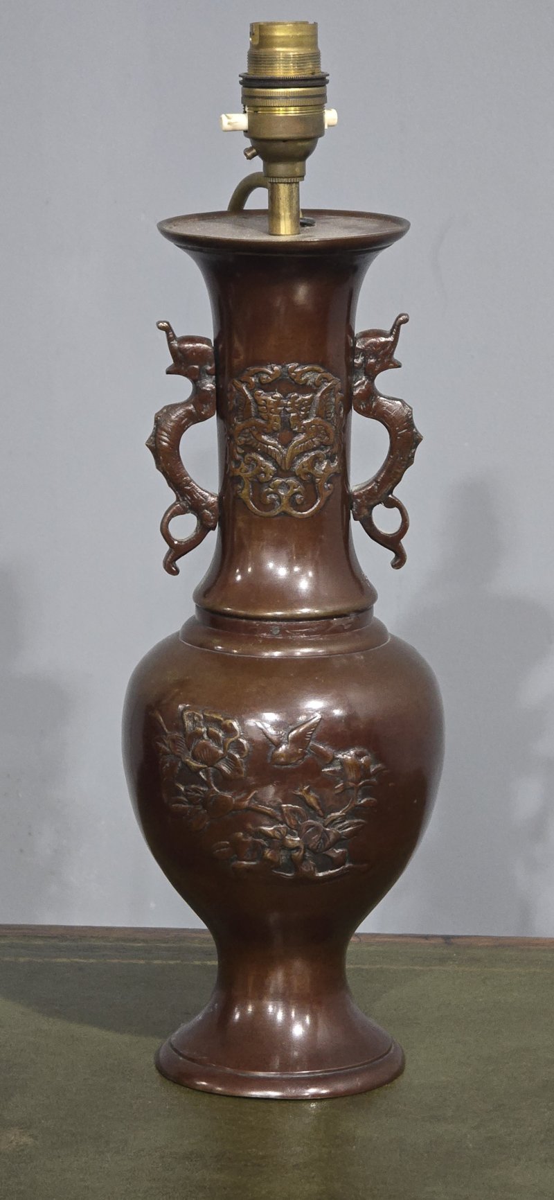 Pair Japanese Bronze Table Lamps - Image 3