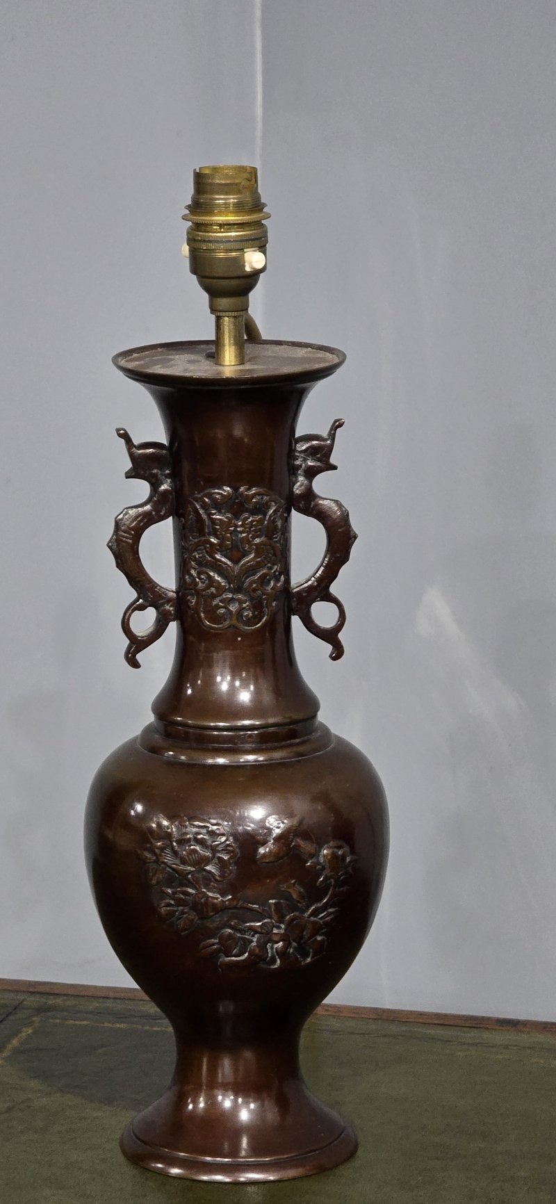 Pair Japanese Bronze Table Lamps - Image 7