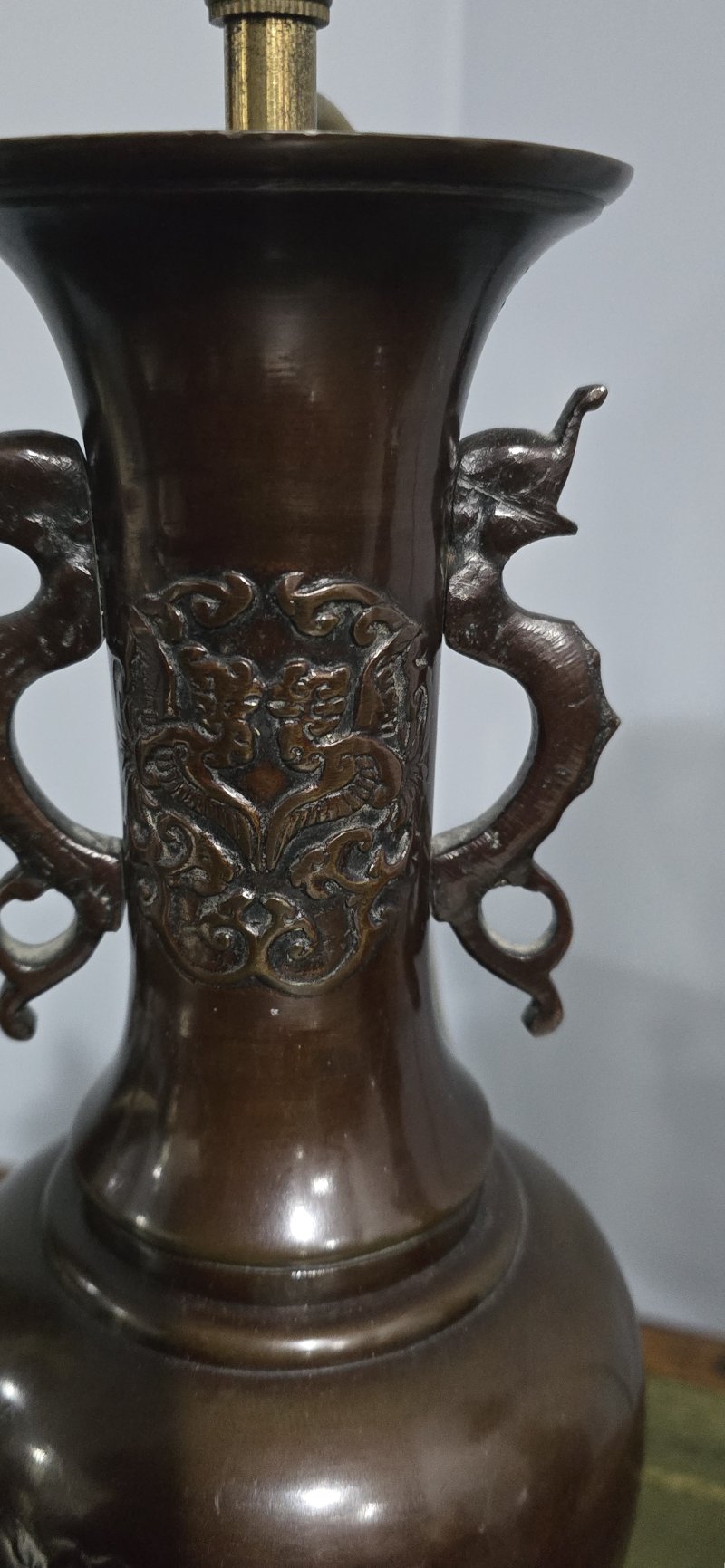 Pair Japanese Bronze Table Lamps - Image 6