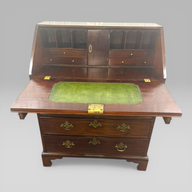 Antique Georgian George III Mahogany Bureau 4 Drawer Writing Desk - Image 3