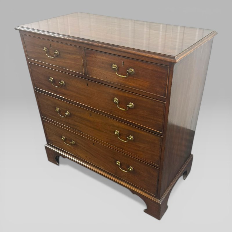 Antique Large Georgian George III Mahogany Chest of Drawers c1760 Bracket Feet