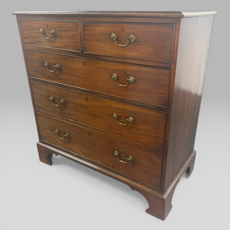 Antique Large Georgian George III Mahogany Chest of Drawers c1760 Bracket Feet - Image 3