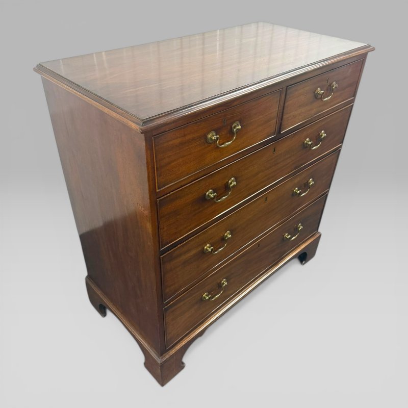 Antique Large Georgian George III Mahogany Chest of Drawers c1760 Bracket Feet - Image 4