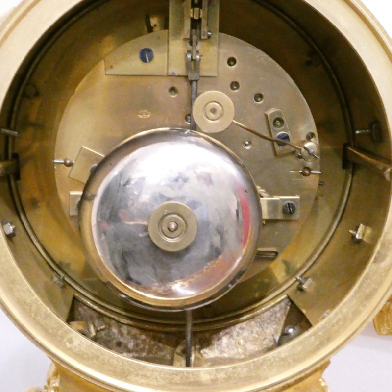 French Louis XV Style Gilt Bronze & Porcelain Mantel Clock by Jean-Baptiste Delettrez - Image 15