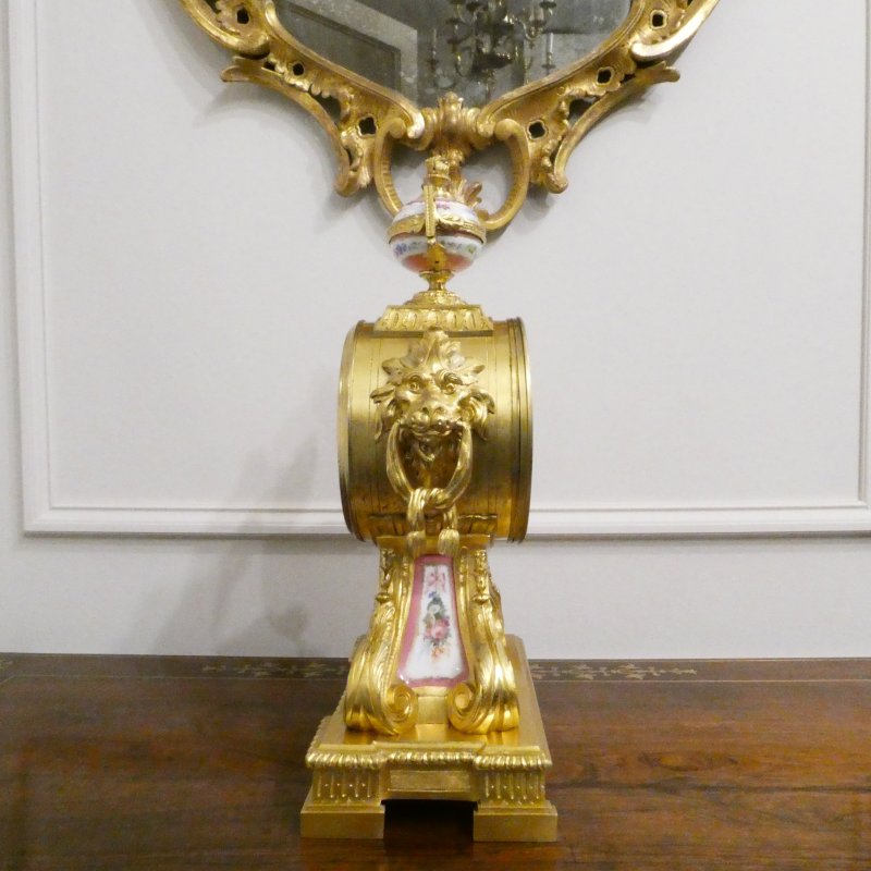 French Louis XV Style Gilt Bronze & Porcelain Mantel Clock by Jean-Baptiste Delettrez - Image 13
