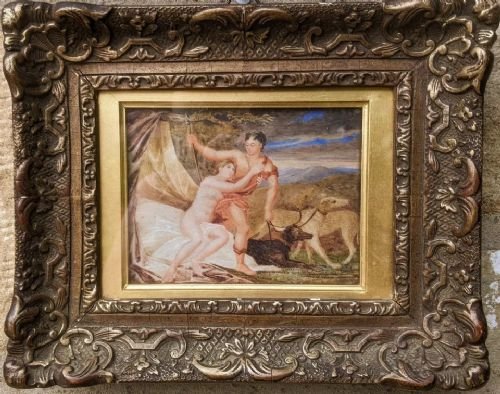 Antique Painting After Titian Venus And Adonis Gilt Frame