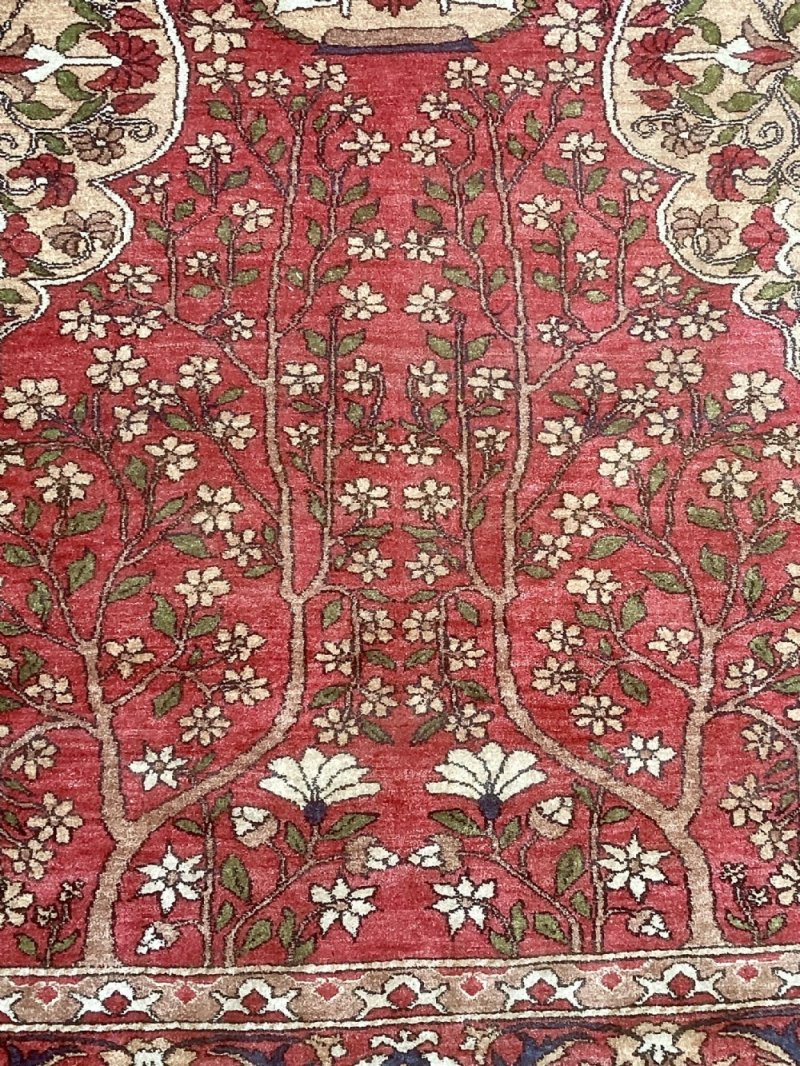 Fine Antique Turkman Silk Prayer Rug / Carpet - Image 3