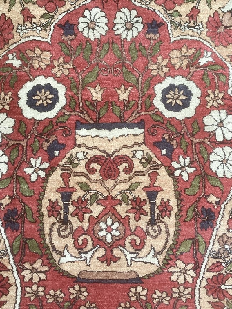 Fine Antique Turkman Silk Prayer Rug / Carpet - Image 5