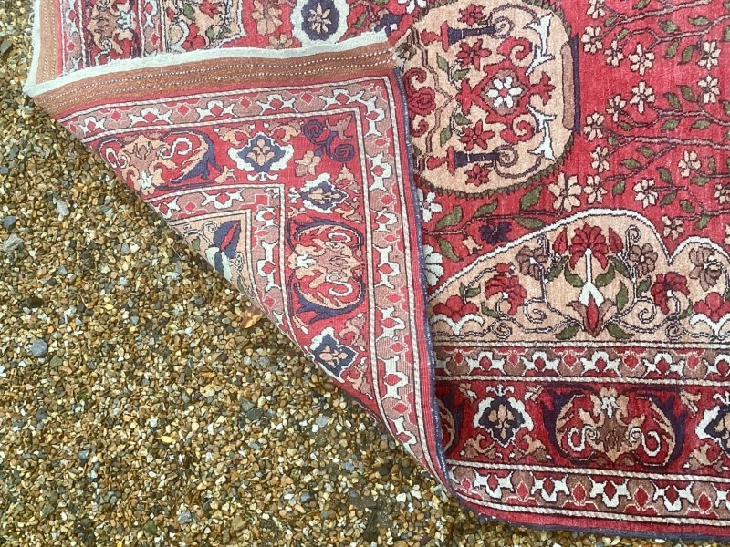 Fine Antique Turkman Silk Prayer Rug / Carpet - Image 8