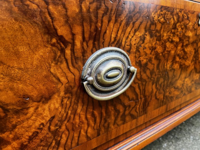 A 19th Century Burr Walnut Veneered Chest Of Drawers - Image 10
