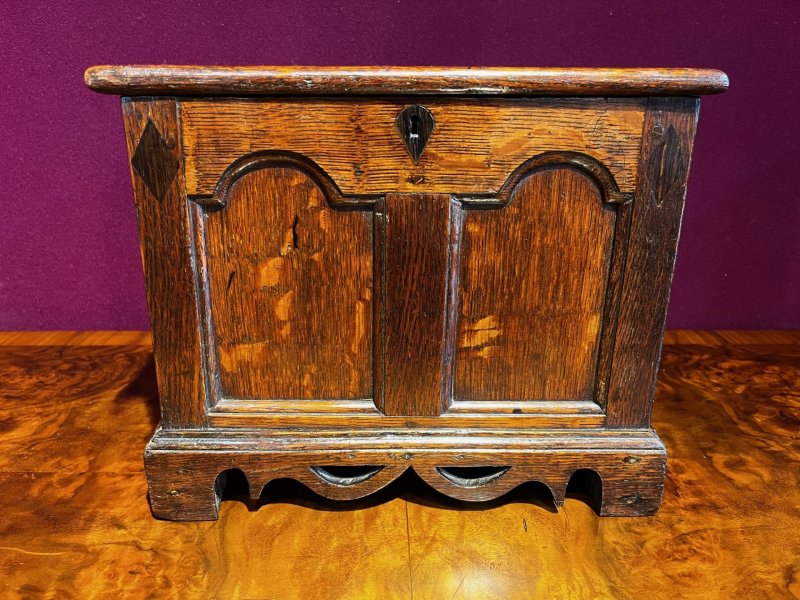 A Rare Late 18th Century Miniature Oak Box.