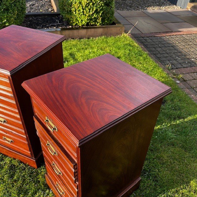 A Pair Of Late Victorian Period Mahogany Bedside Chests - Image 12