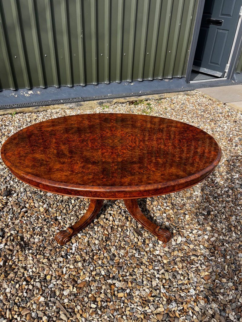 A Fine Quality Victorian Period Burr Walnut Oval Coffee Table