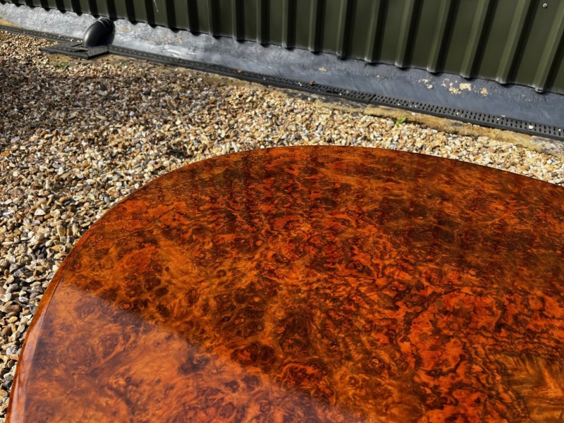 A Fine Quality Victorian Period Burr Walnut Oval Coffee Table - Image 10