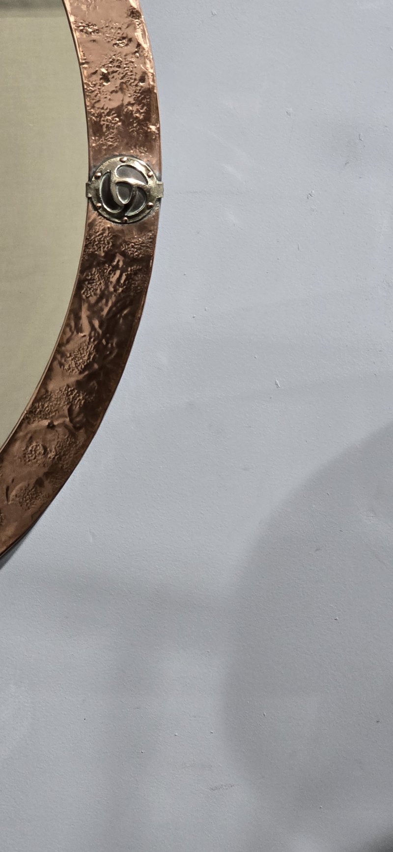 Arts and Crafts Oval Copper Mirror - Image 2