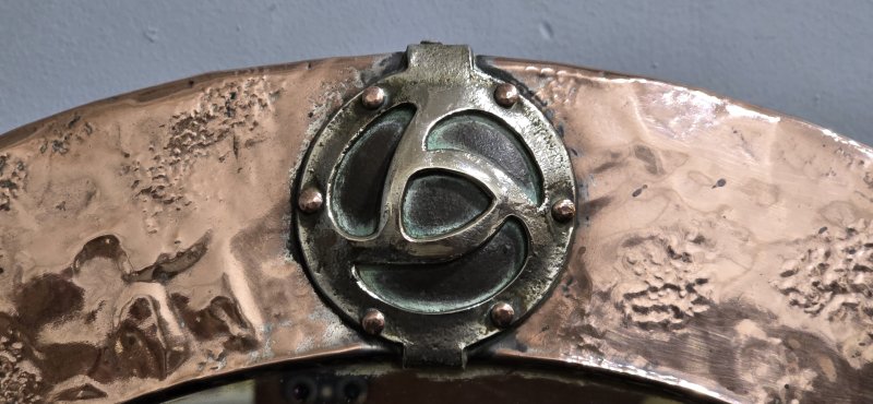 Arts and Crafts Oval Copper Mirror - Image 7