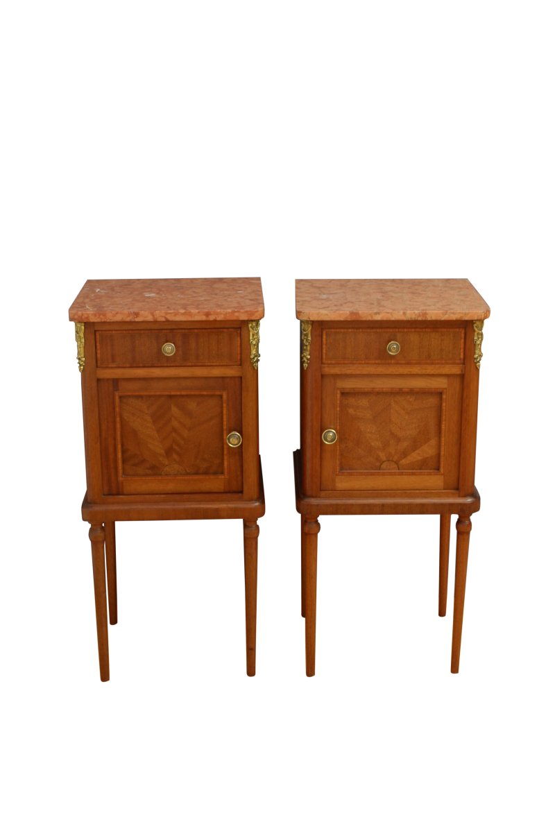 Antique Pair Of Bedside Cabinets Or Lamp Stands - Image 2