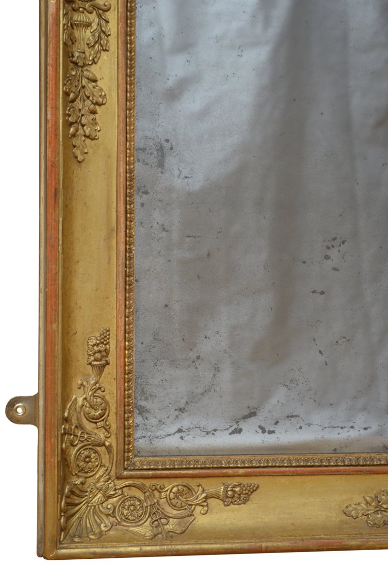 French Napoleonic Giltwood Wall Mirror H100cm - Image 4