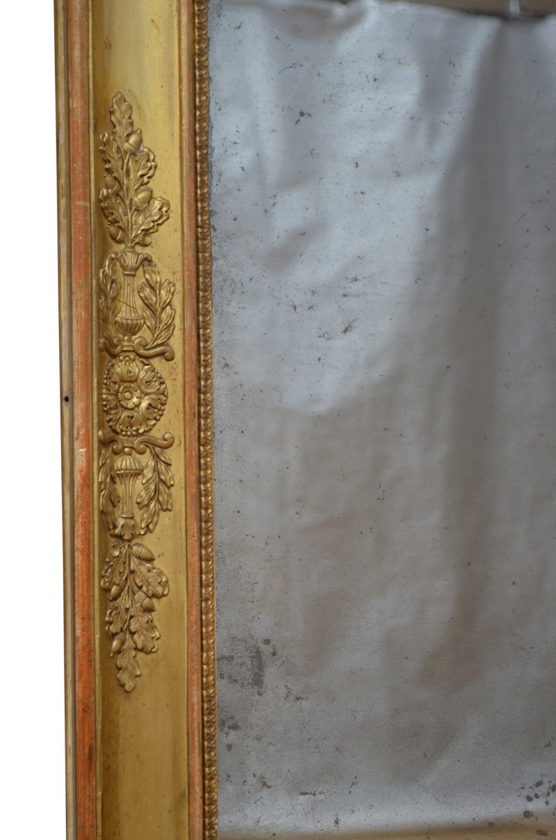 French Napoleonic Giltwood Wall Mirror H100cm - Image 5