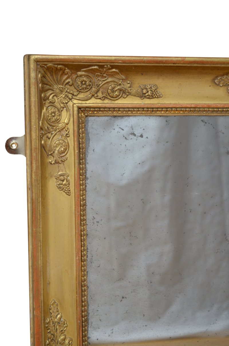 French Napoleonic Giltwood Wall Mirror H100cm - Image 6
