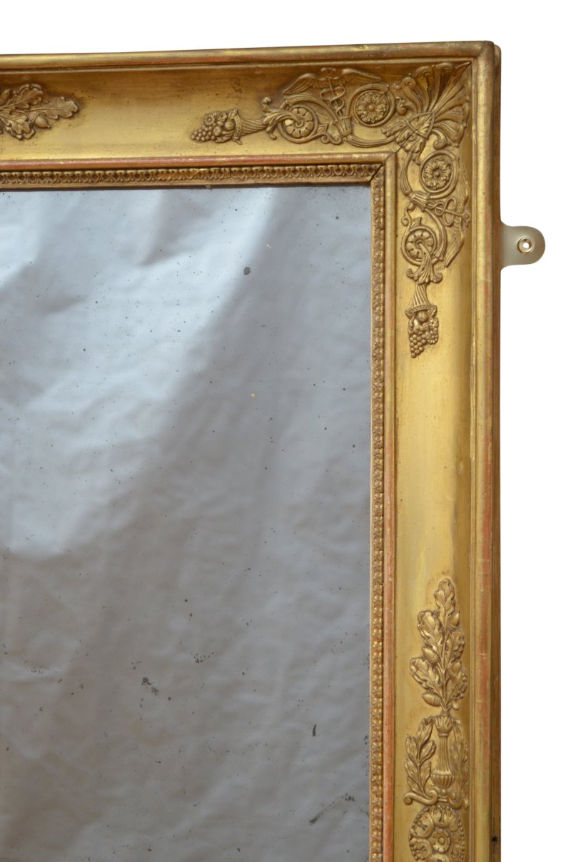 French Napoleonic Giltwood Wall Mirror H100cm - Image 7