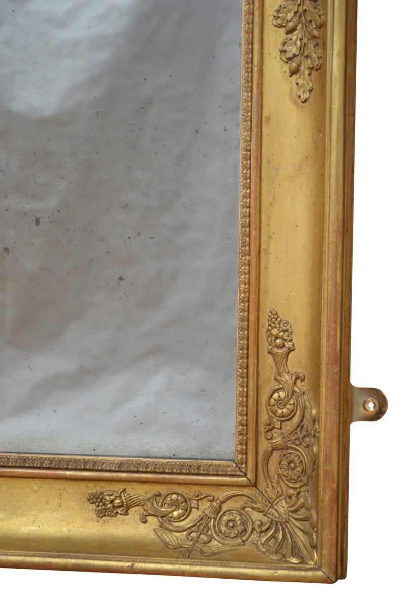 French Napoleonic Giltwood Wall Mirror H100cm - Image 9