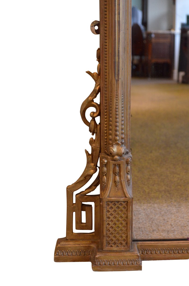 English Antique Gilt Wall Mirror Overmantel H169cm - Image 6