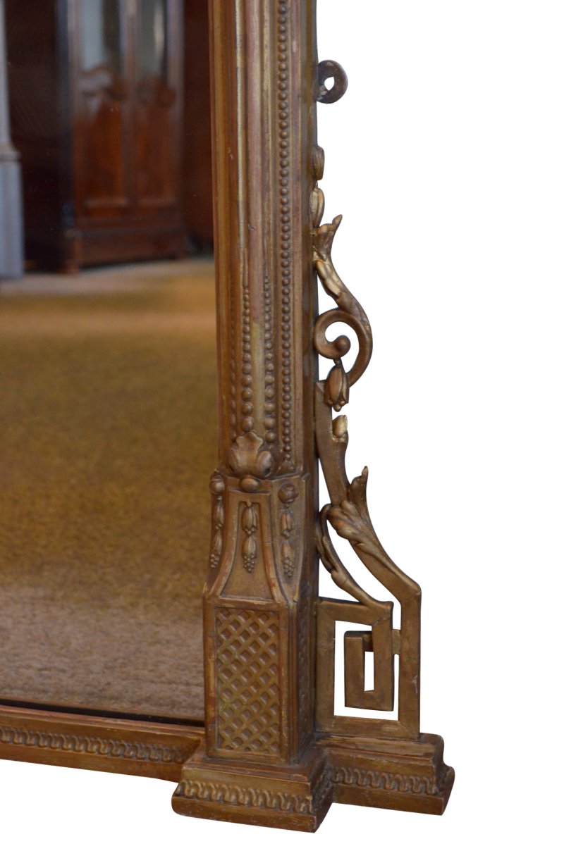 English Antique Gilt Wall Mirror Overmantel H169cm - Image 8