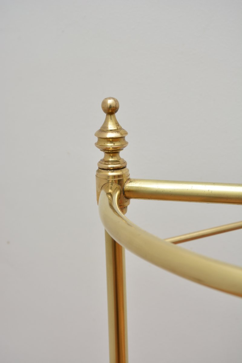 Unusual Vintage Brass Umbrella Stand Demi Lune - Image 7