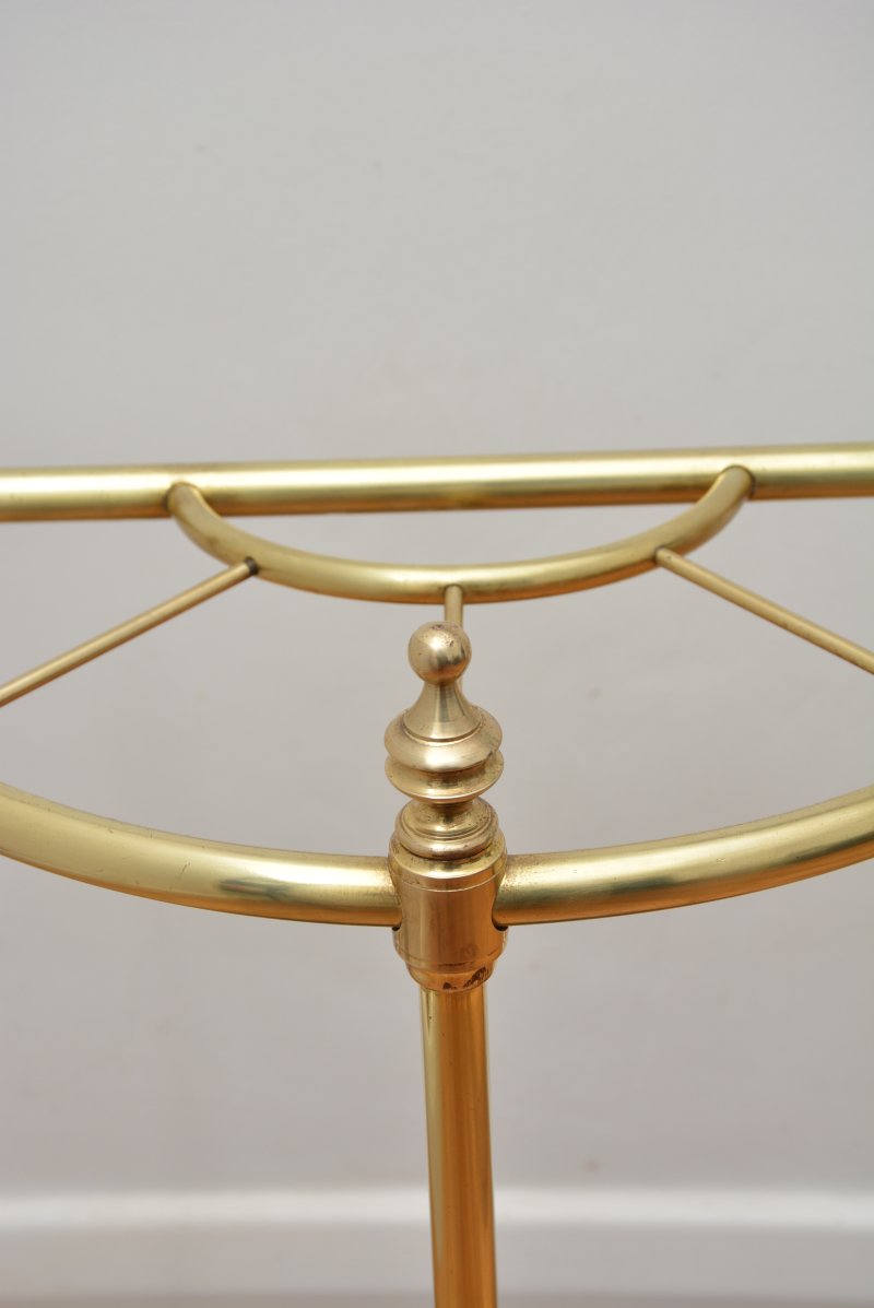 Unusual Vintage Brass Umbrella Stand Demi Lune - Image 9